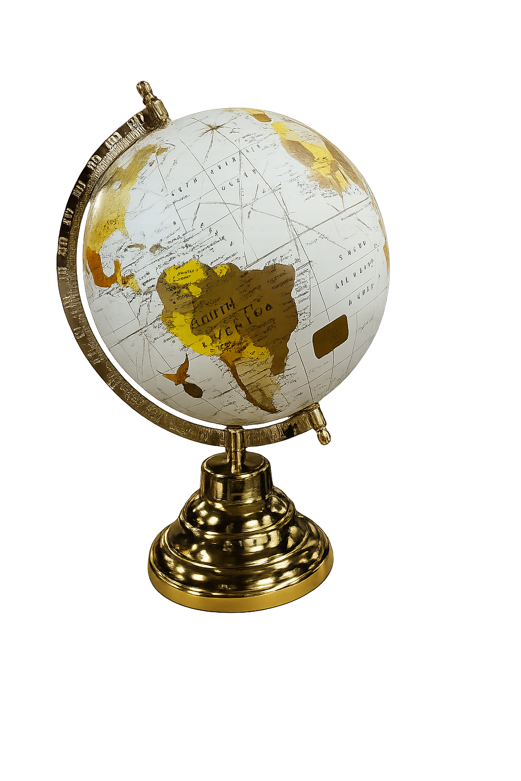 Classic White Gold Globe for Modern Luxury White & Gold Decorative World Globe | Premium Home & Office Desk Decor