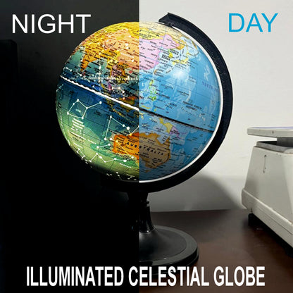 2 in 1 Political and Celestial Led Light 8 inch Globe