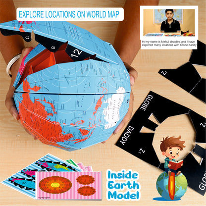 World Globe Kit with Earth Core Layers Geography Model for Students Ages 3-15