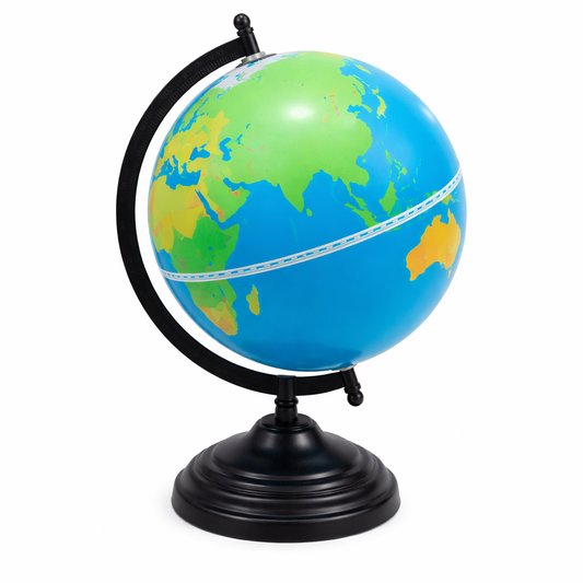 Classic Explorer World Globe with Black Stand – Educational Desk Globe for Home & Office