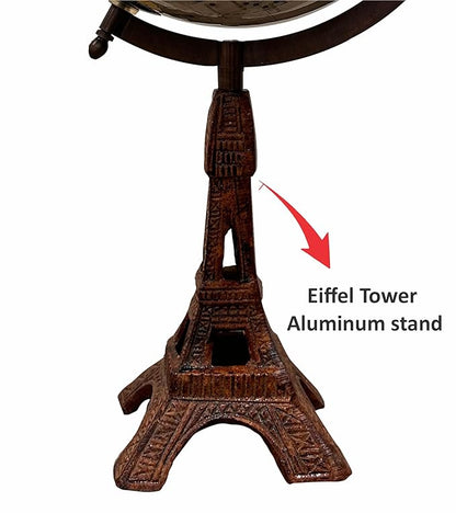 Wanderlust Slogan Globe with Eiffel Tower Base