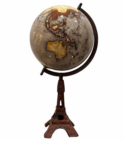 Wanderlust Slogan Globe with Eiffel Tower Base