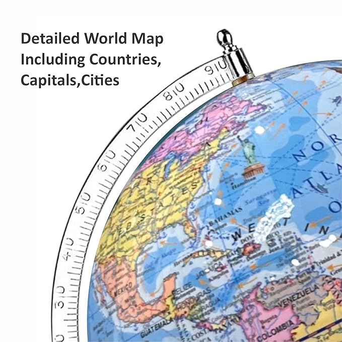 GLOBEDADDY 12 Inch Educational Globe with Heavy Metal Base