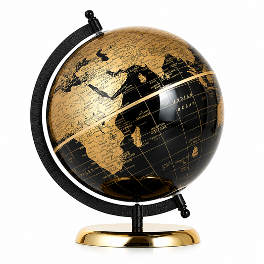8 Inch Rotating World Globe with Metal Arc Base