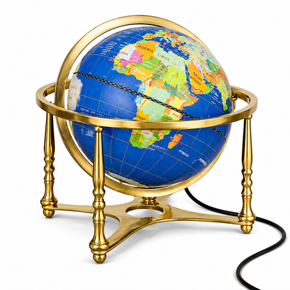 Illuminated World Globe with Gold Metal Stand with LED Light – Premium Desk & Home Décor