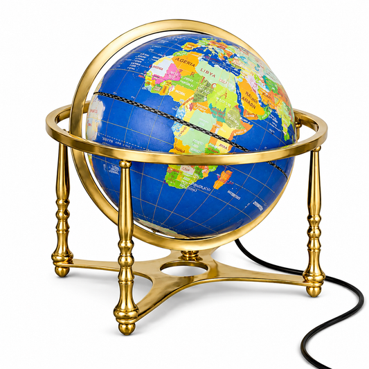Illuminated World Globe with Gold Metal Stand with LED Light – Premium Desk & Home Décor