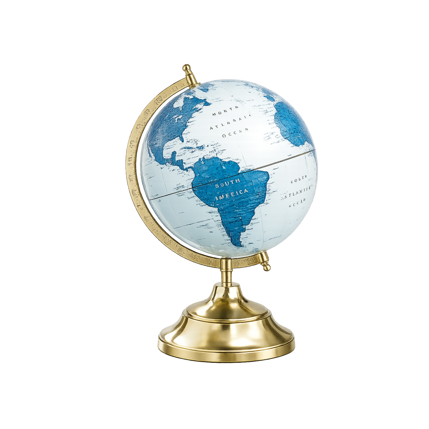 Premium Gold Metal World Globe with Gold Stand | Luxury Rotating Desktop Globe | Home Office Study Table Decor | Educational World Map Globe
